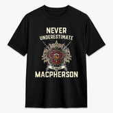 MacPherson Modern Tartan Crest 2D T-shirt - Never Underestimate Style